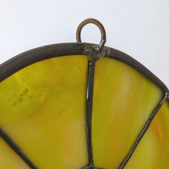 Vintage Sunshine Stained Glass Homemade Artisan Circle Hanging Sun Catcher - Picture 4 of 7